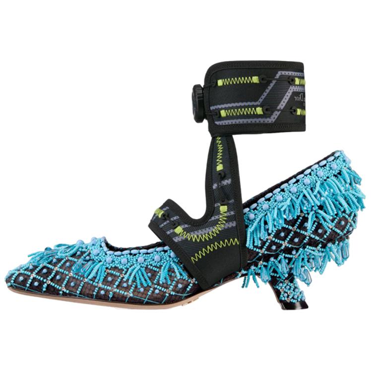 (Women) Dior Mesh Fabric High Heeled Shoes 'Black Blue' KDP965TUE_S49X