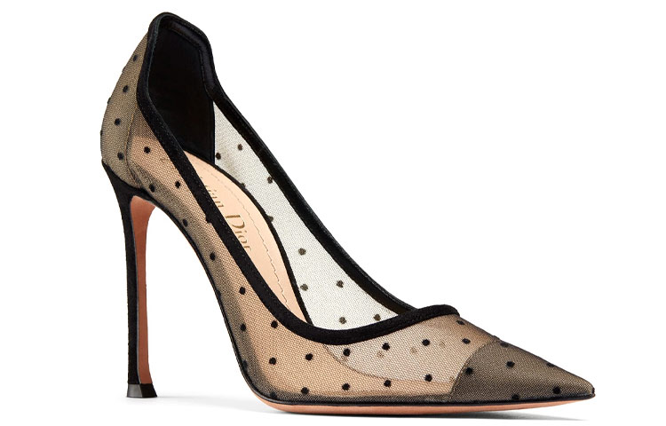 Lookbook (W) Dior Hak Tinggi Jaring Polka Dot 'Elegan Hitam' KCP484PMS_S900