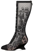 (Women) Dior Mesh Square Toe Zippered High-Top Boots 'Black' 6.5cm KCI972BYE_S900 (Women) Dior Mesh Square Toe Zippered High-Top Boots 'Black' 6.5cm KCI972BYE_S900