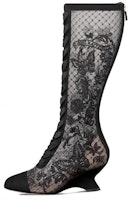 (Women) Dior Mesh Square Toe Zippered High-Top Boots 'Black' 6.5cm KCI972BYE_S900 (Women) Dior Mesh Square Toe Zippered High-Top Boots 'Black' 6.5cm KCI972BYE_S900