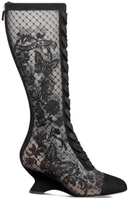 (Women) Dior Mesh Square Toe Zippered High-Top Boots 'Black' 6.5cm KCI972BYE_S900 Order (Women) Dior Mesh Square Toe Zippered High-Top Boots 'Black' 6.5cm KCI972BYE_S900