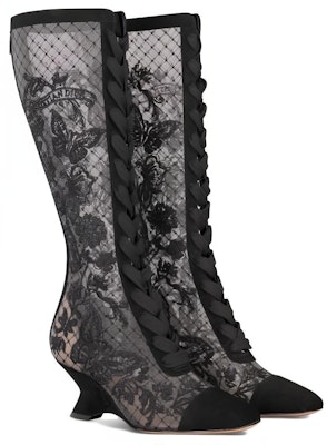 (Women) Dior Mesh Square Toe Zippered High-Top Boots 'Black' 6.5cm KCI972BYE_S900 Lookbook (Women) Dior Mesh Square Toe Zippered High-Top Boots 'Black' 6.5cm KCI972BYE_S900