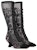 (W) But Dior Mesh Hujung Petak Zip Tinggi Kasut Boot 'Hitam' 6.5cm KCI972BYE_S900