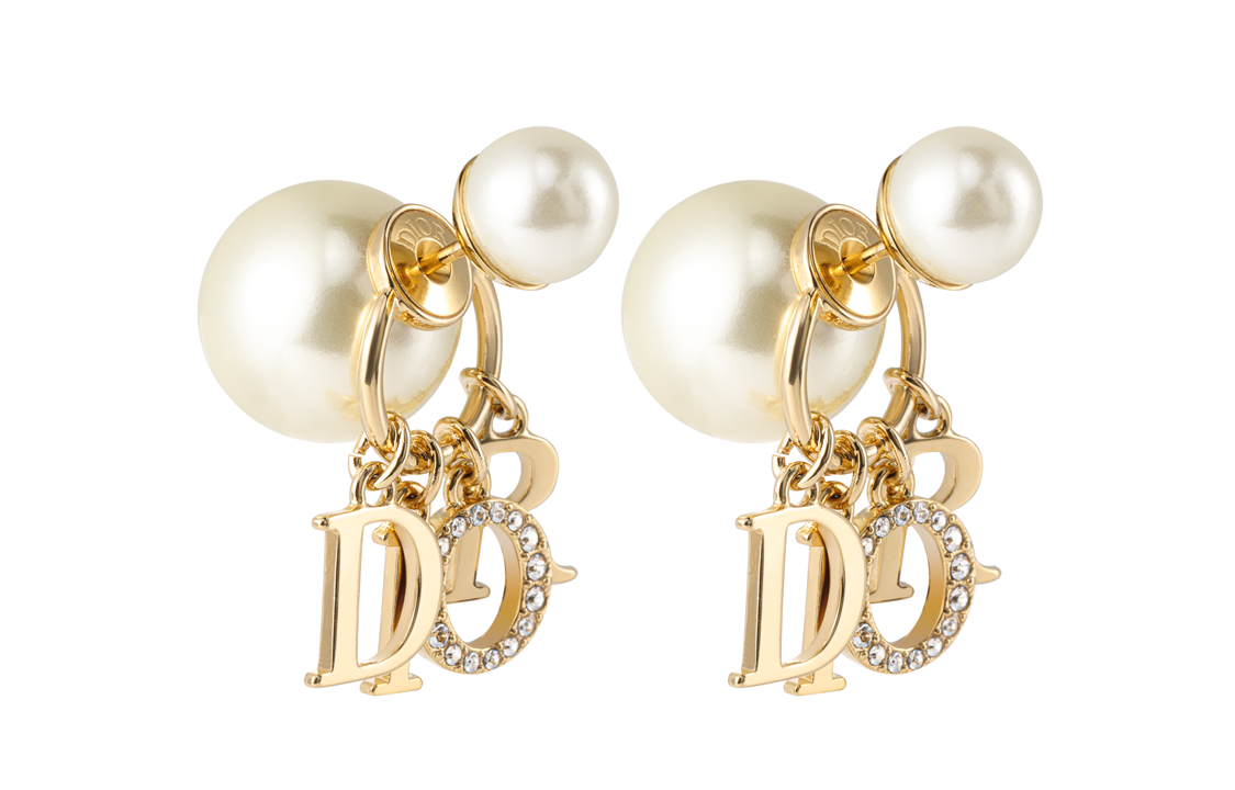 (Women) Dior Metallic Alphabet Resin Pearl Earrings for Women in Gold E1411TRICY-D301 圖 3