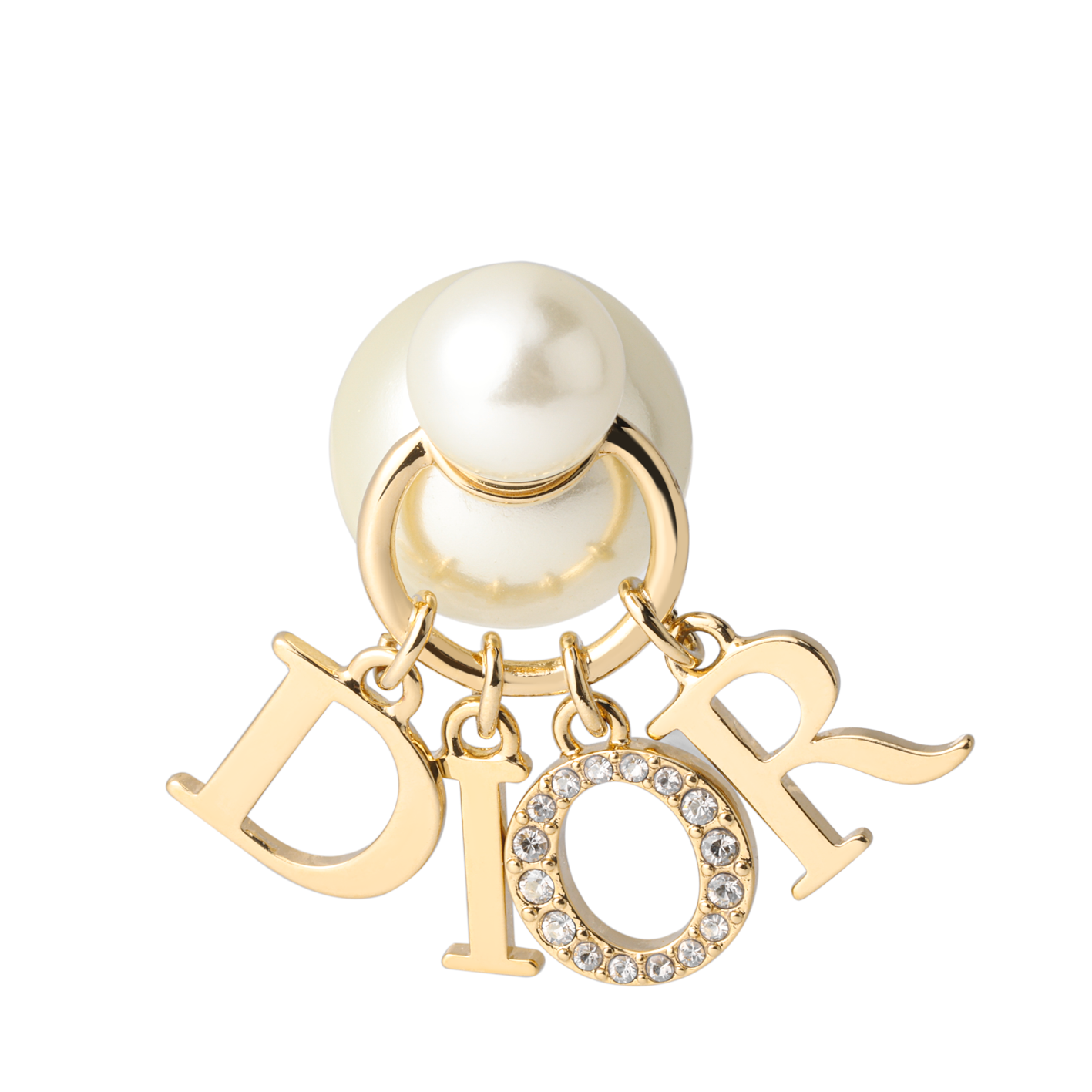 (Women) Dior Metallic Alphabet Resin Pearl Earrings for Women in Gold E1411TRICY-D301 圖 4