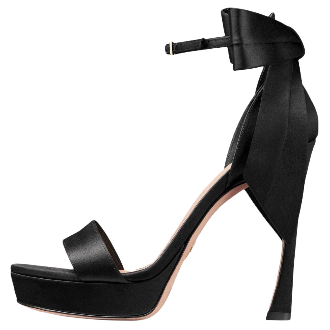 (Women) Dior Mille Leather Black 'Comfortable Versatile Slingback Sandals' KCQ944SAT_S900
