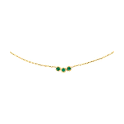 (Women) Dior Mimirose Necklace Yellow Gold with Emerald Accents for Women. JMRO95012-0000