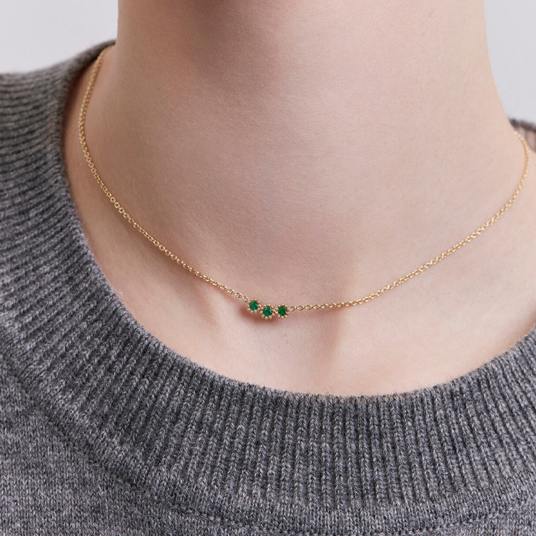 (Women) Dior Mimirose Necklace Yellow Gold with Emerald Accents for Women. JMRO95012-0000 圖 4