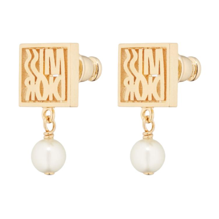 (Women) Dior Miss Dior Logo Resin Pearl Gold Stud Earrings for Women. E3559WOMRSD301