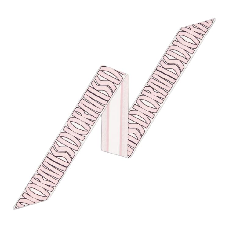 (Women) DIOR Mitzah Logo Silk  Scarf in Light Pink. 45MID106I615C412