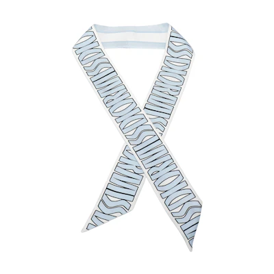 (Women) DIOR Mitzah Logo Silk Scarf for Women - Light Blue. 45MID106I615C512