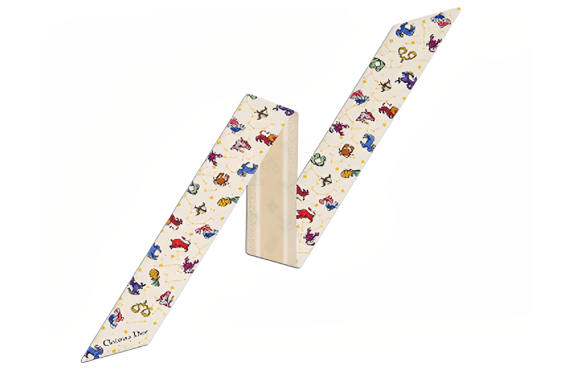 (Women) Dior Mitzah Silk Scarf White  Fashion. 24PCO106I611-C088-TU