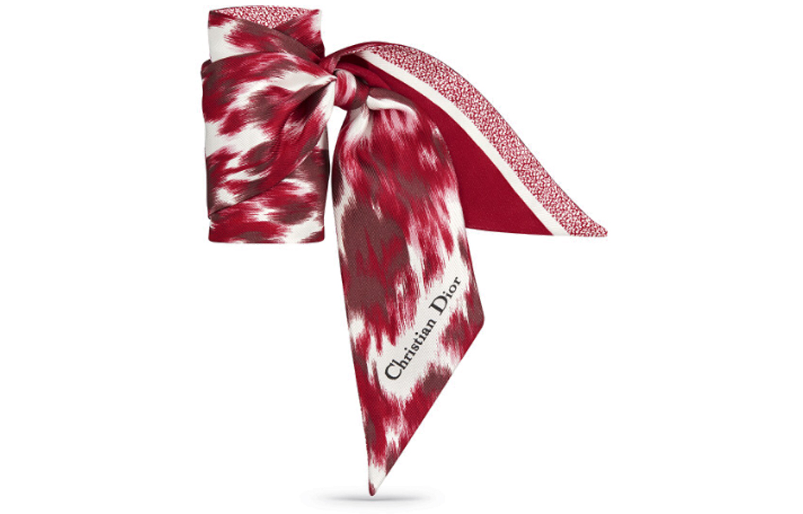 (Women) DIOR Mitzah Wildior Pattern Print Silk Scarf Red -  Accessories 35WID106I606-C348 圖 2