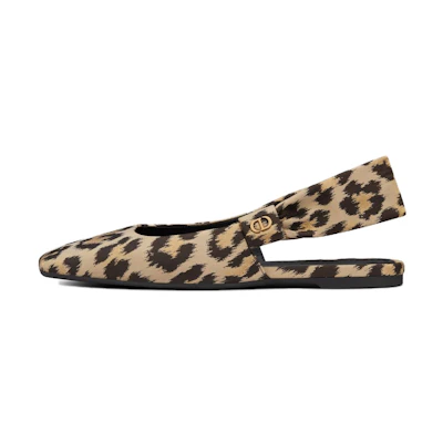 (W) Dior Mizza Leopard Print Ballet Flat 'Brown'