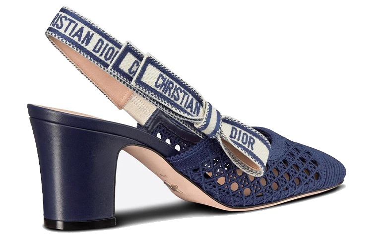 Shop (W) Dior Moi Kasut Tumit Tinggi 'Blue Slingback' KDP890RCE_S93B