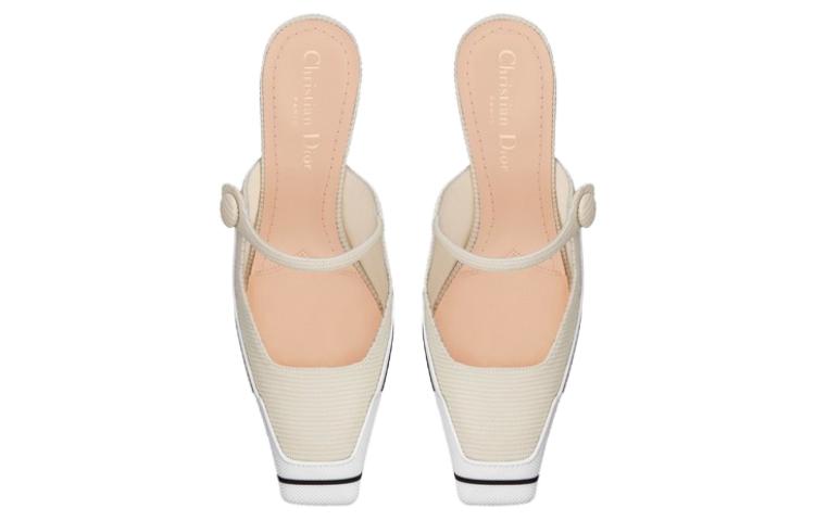 Shop DIOR 迪奧 D motion 穆勒高跟鞋 女款 白色