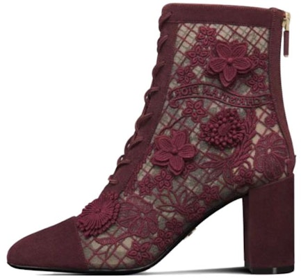 (Women) Dior Naughtily-D 'Sheer Mesh Embroidery with 3D Flower Appliqués' Short Boots 8cm 'Deep Peach Red' KDI952FWU_S24V Buy (Women) Dior Naughtily-D 'Sheer Mesh Embroidery with 3D Flower Appliqués' Short Boots 8cm 'Deep Peach Red' KDI952FWU_S24V