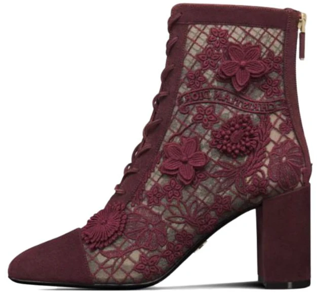 women-dior-naughtily-d-sheer-mesh-embroidery-with-3-d-flower-appliques-short-boots-8cm-deep-peach-red-kdi-952-fwu-s24-v