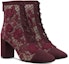 Order (W) Dior Naughtily-D 'Boots Pendek Jala Bersulam Bunga 3D' 8cm 'Peach Merah' KDI952FWU_S24V