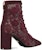 (W) Dior Naughtily-D 'Boots Pendek Jala Bersulam Bunga 3D' 8cm 'Peach Merah' KDI952FWU_S24V