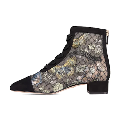(W) Dior Naughtily-D 'Suede Ankle Boot Black Grey'