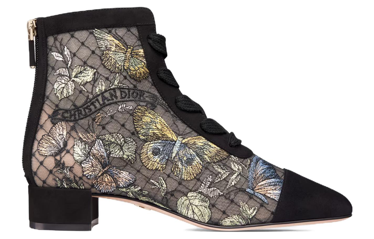 Order (W) Dior Naughtily-D 'Bota de Tobillo de Ante Negro Gris' KDI979BMT_S26X