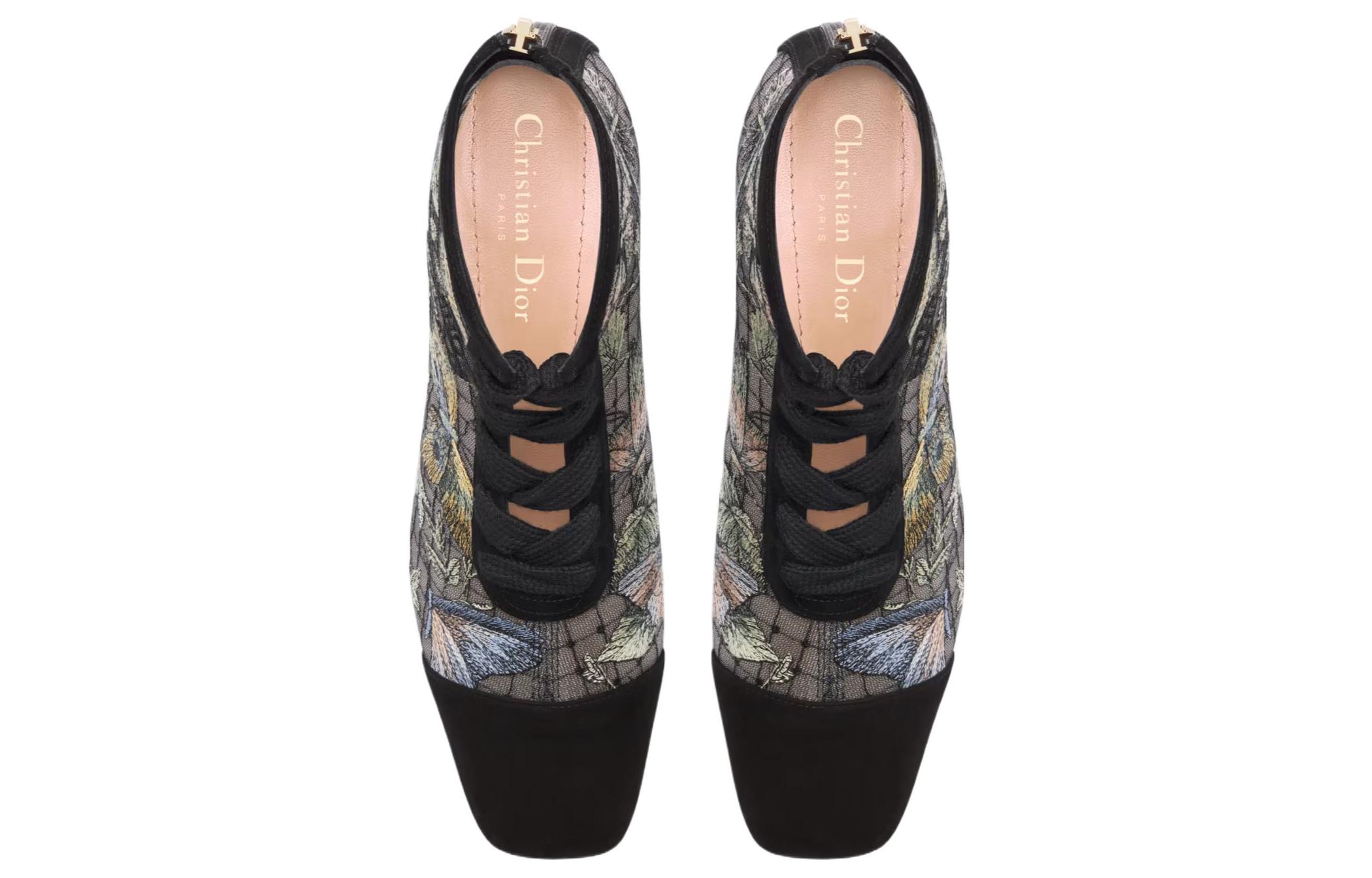 Shop (W) Dior Naughtily-D 'Bota de Tobillo de Ante Negro Gris' KDI979BMT_S26X