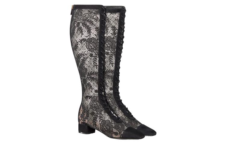 Order (Women) Dior Naughtily-D High-Top 'Black Mesh and Fabric Embroidery with Zipper' KDI851ROY_S900