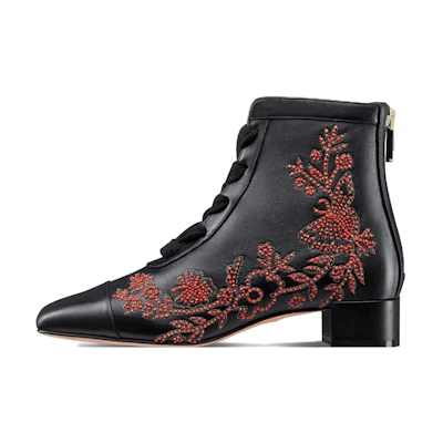 (W) Dior Naughtily-D Leather Boot 'Black Red'