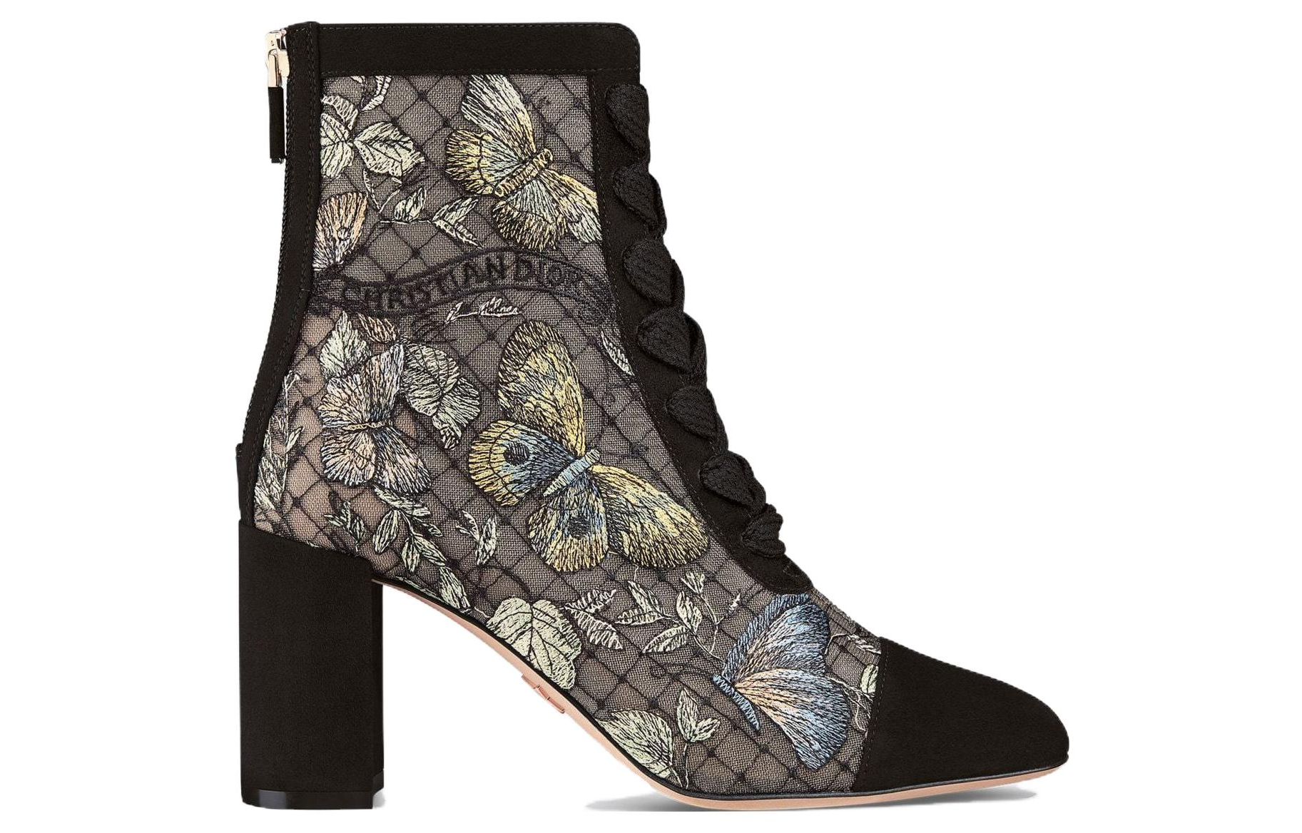 Order (W) Dior Naughtily-D Boot Pendek 8cm 'Kenyamanan Hitam' KCI980BMT_S26X