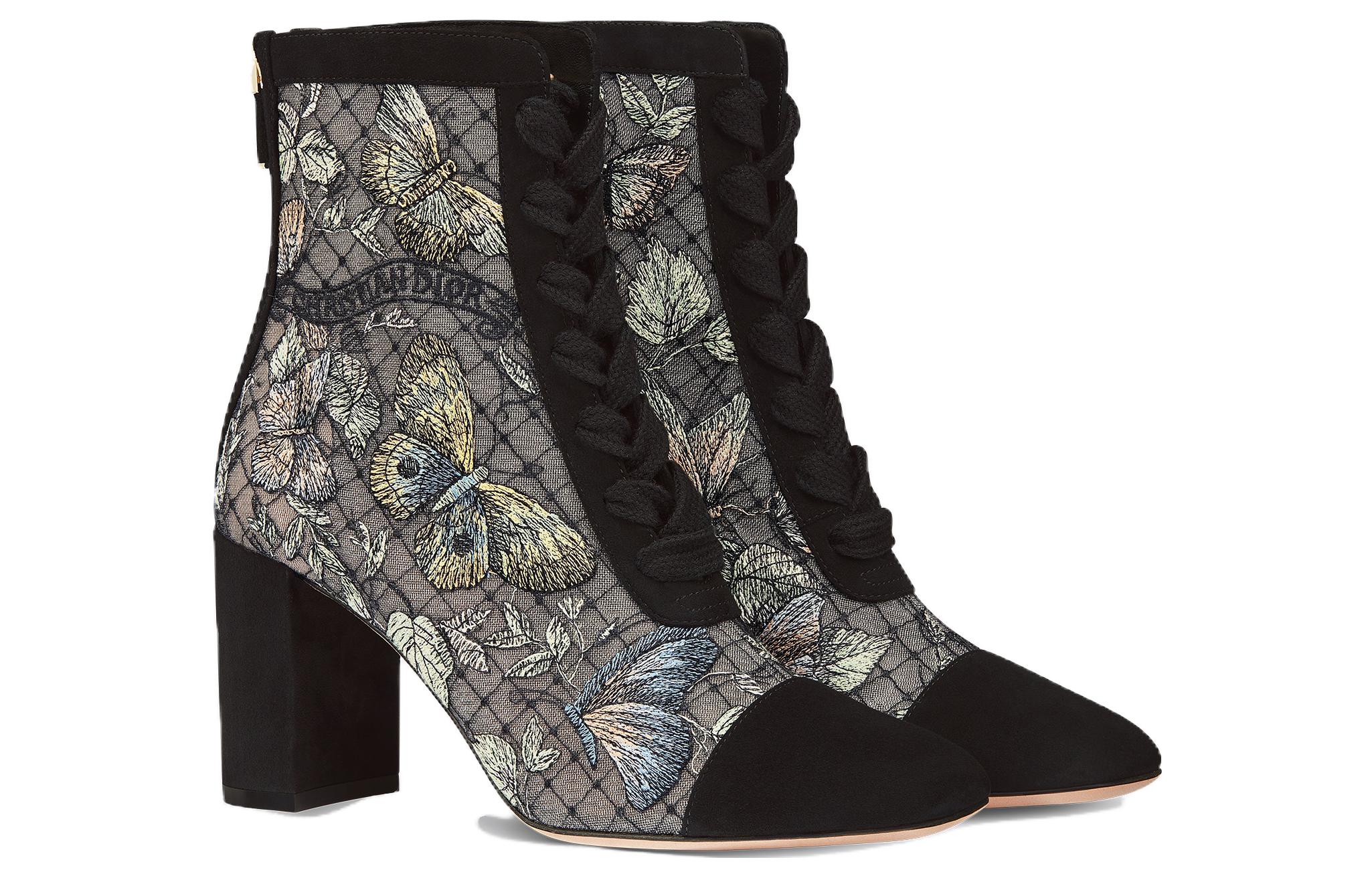 Lookbook (W) Dior Naughtily-D Boot Pendek 8cm 'Kenyamanan Hitam' KCI980BMT_S26X