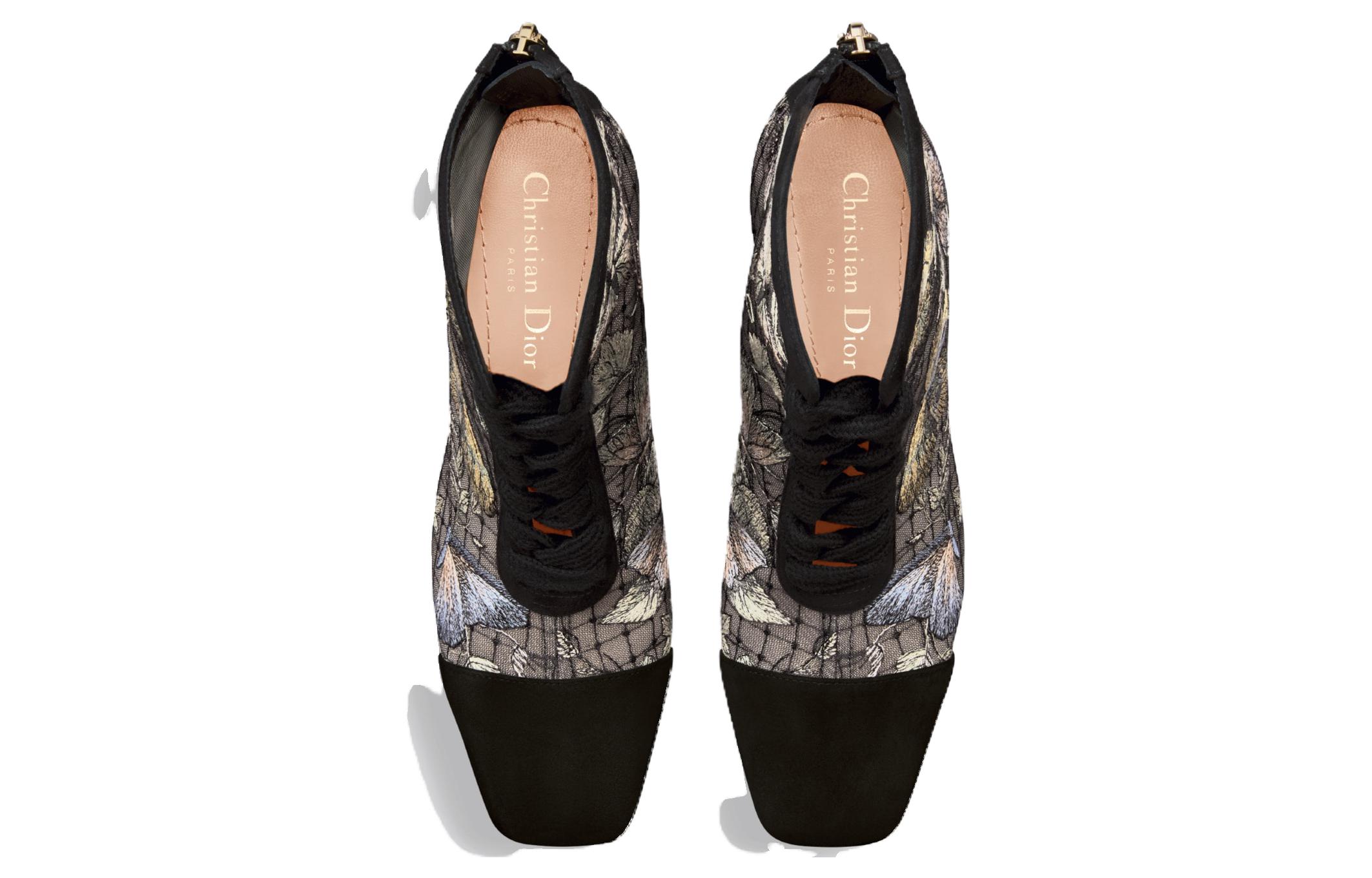 Shop (W) Dior Naughtily-D Boot Pendek 8cm 'Kenyamanan Hitam' KCI980BMT_S26X