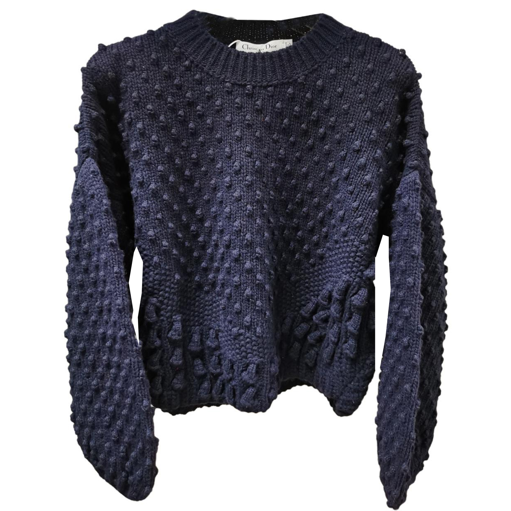 (Women) DIOR Navy Blue  Casual Long-Sleeve Crewneck Sweater. 7H24523AM211-502