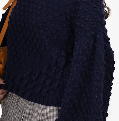 (W) DIOR Navy Blue Sweater Lengan Panjang Kasual Crewneck. 7H24523AM211-502 Shop (W) DIOR Navy Blue Sweater Lengan Panjang Kasual Crewneck. 7H24523AM211-502