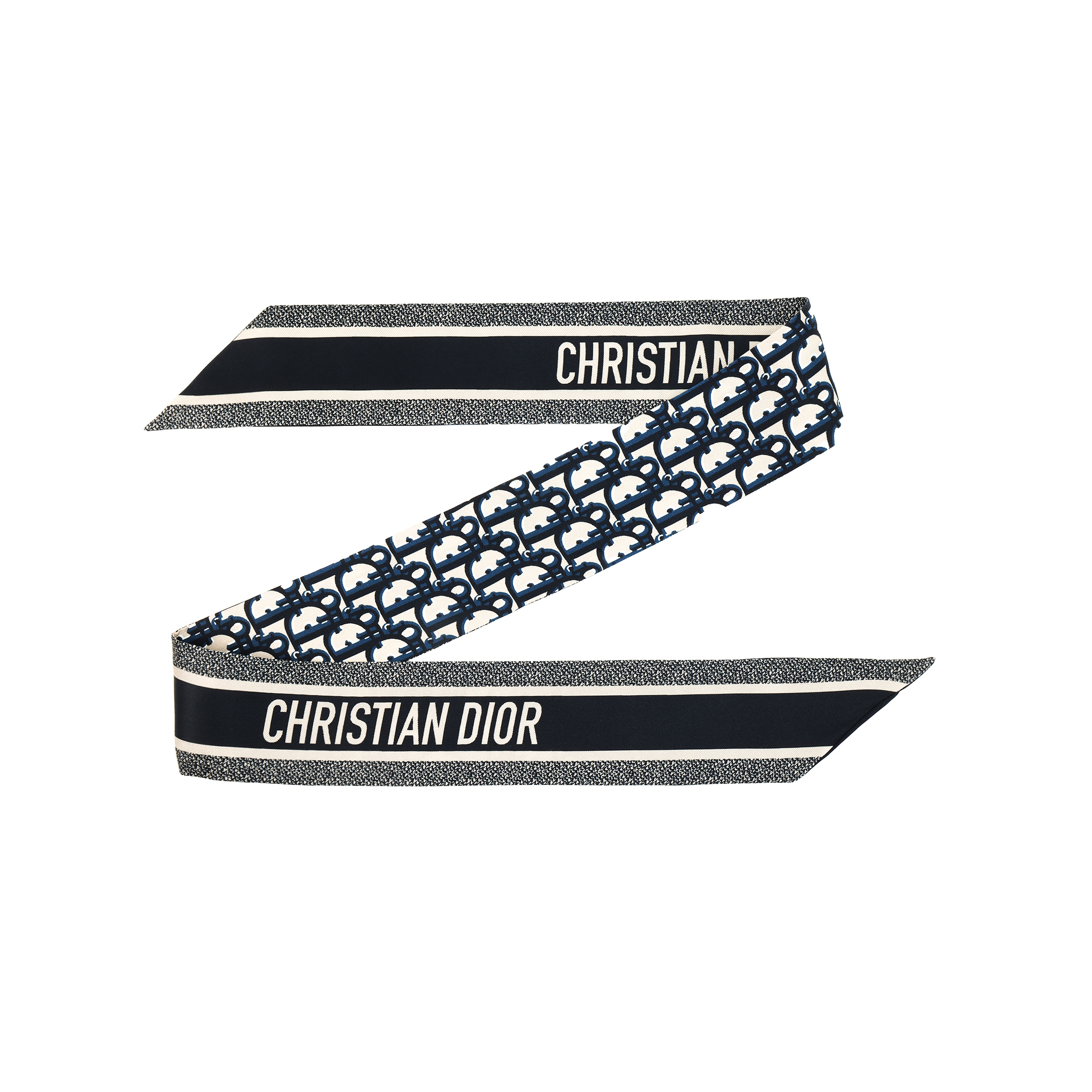 (Women) DIOR Navy Blue Silk Scarf for Women with Twill Print Design 15DOB106I600-C541 圖 3