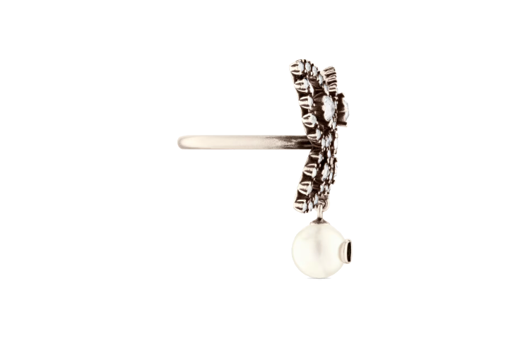 Shop (W) Cincin Wanita DIOR Night Butterfly Resin Pearl Crystal Metal Silver. R1930WOMCYD30S