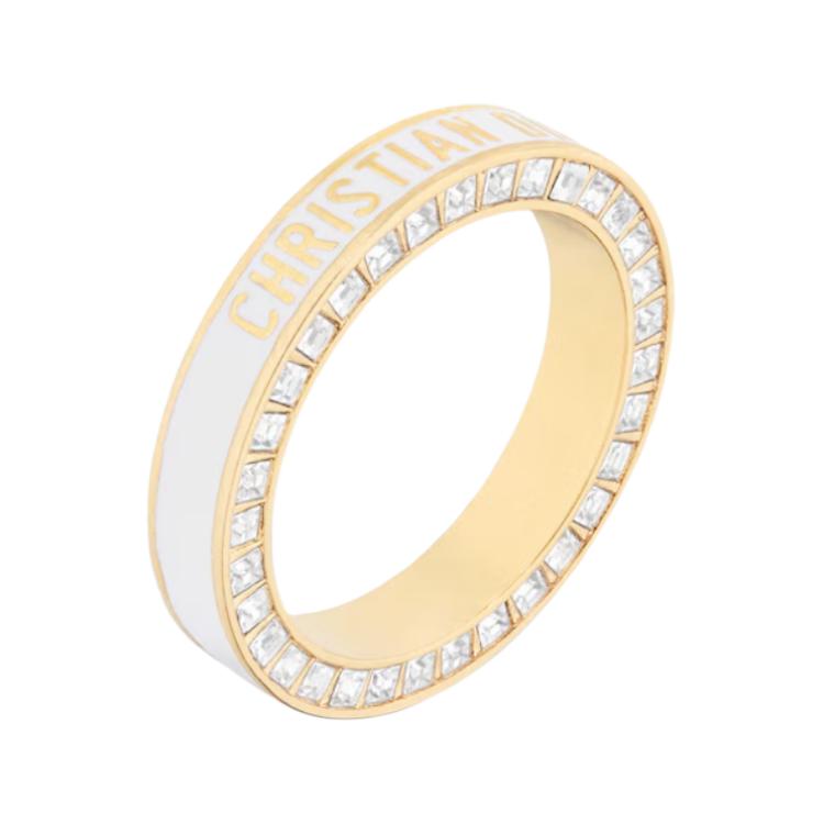 (Women) DIOR Night Code Logo Design  Gold Metal Ring. R2278WOMLQD301