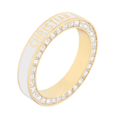 (Women) DIOR Night Code Logo Design Gold Metal Ring. R2278WOMLQD301