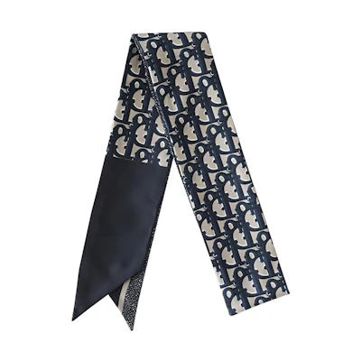 (Women) DIOR Oblique Mitzah Twill Scarf Navy Blue for Women. 15D0B106I600-C541