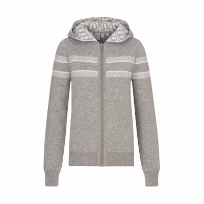 (Women) DIOR Oblique Print Reversible Zip Hoodie Women’s Grey. 054G12AM055-X8270