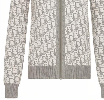 (Women) DIOR Oblique Print Reversible Zip Hoodie Women’s Grey. 054G12AM055-X8270 3