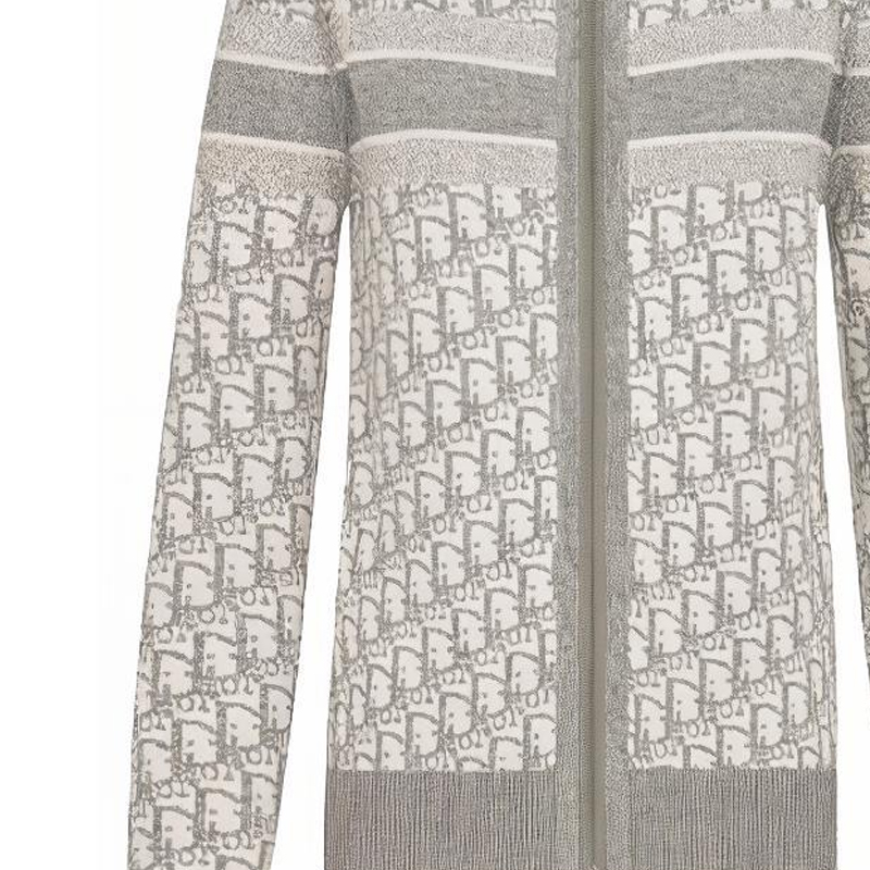 Cheap (Women) DIOR Oblique Print Reversible Zip Hoodie Women’s Grey. 054G12AM055-X8270