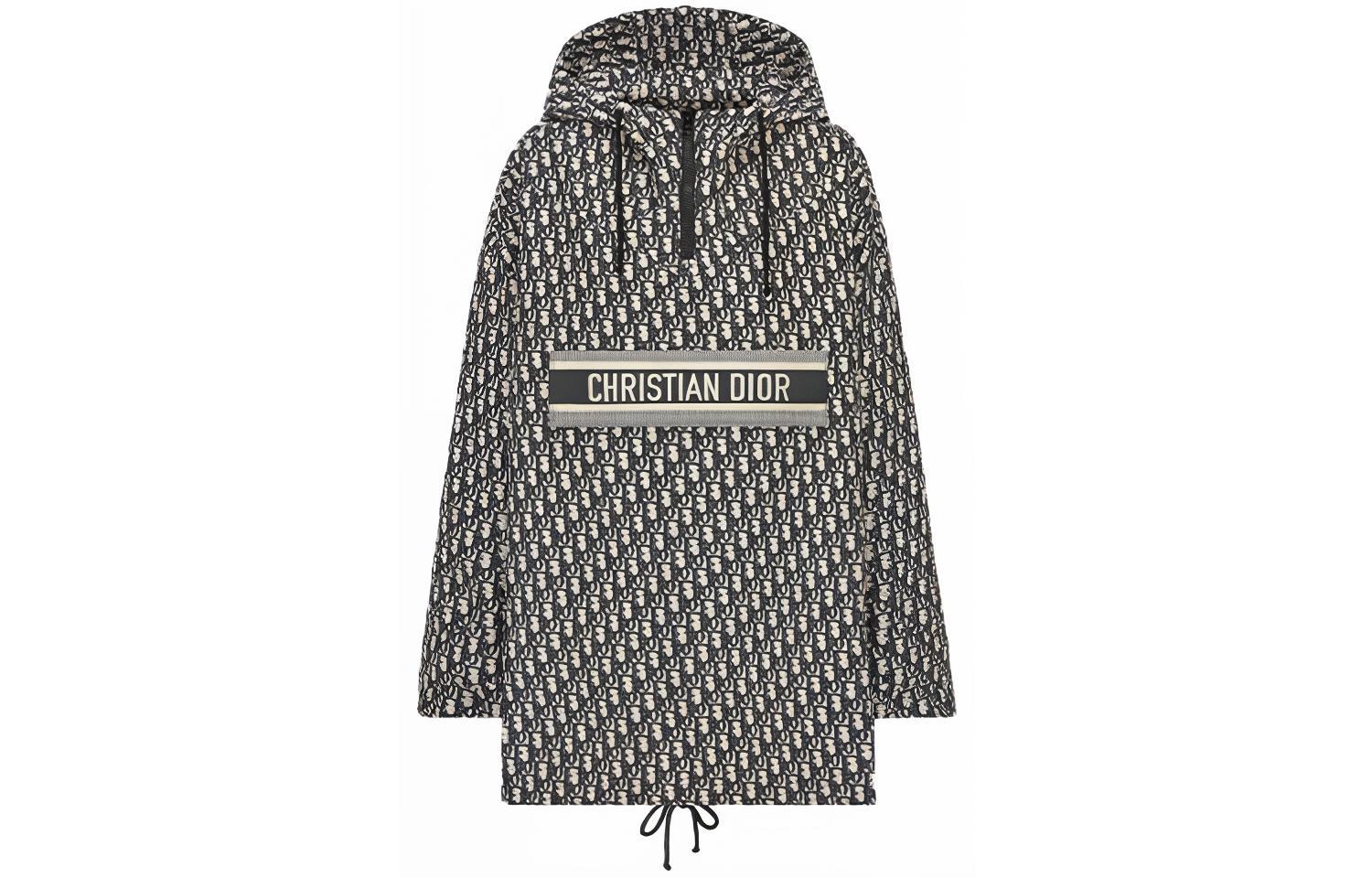 (Women) Dior Oblique Printed Tech Taffeta Hooded Jacket Black 117C10A2970-X5803