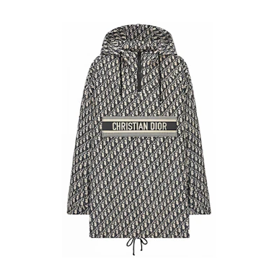 (Women) Dior Oblique Printed Tech Taffeta Hooded Jacket Black 117C10A2970-X5803
