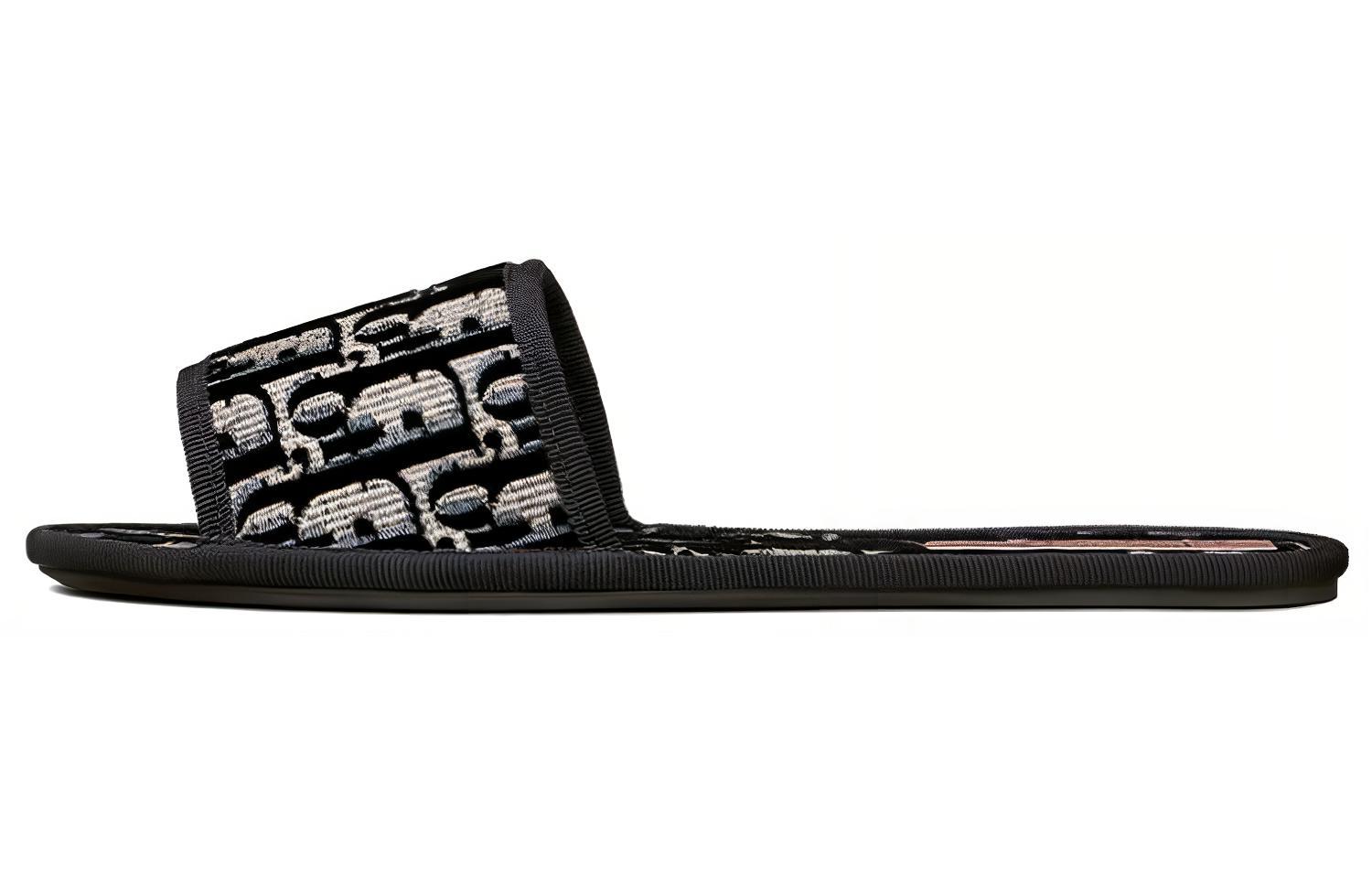 (Women) Dior Oblique Slipper 'Chez Moi Black Velvet' KCQ488VOB_S56B