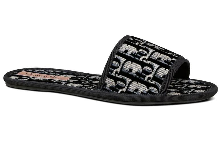 Lookbook (W) Dior Oblique Slipper ''Chez Moi Schwarz Samt'' KCQ488VOB_S56B