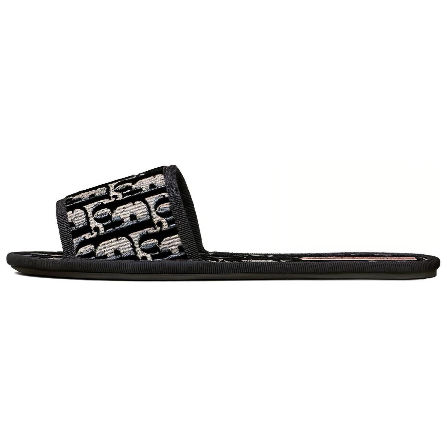 Details for (W) Dior Oblique Slipper ''Chez Moi Schwarz Samt'' KCQ488VOB_S56B
