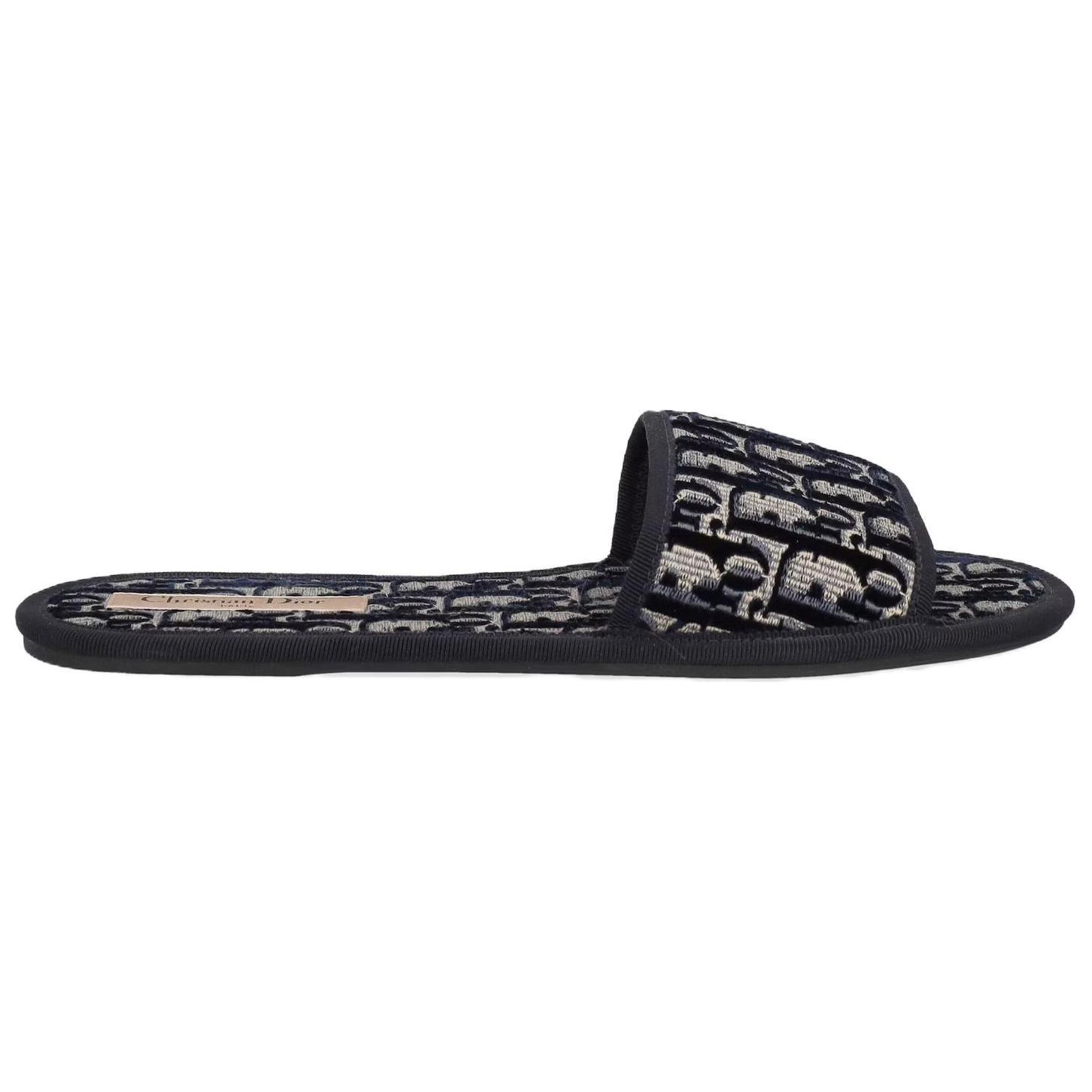 Sizing (W) Dior Oblique Slipper ''Chez Moi Schwarz Samt'' KCQ488VOB_S56B