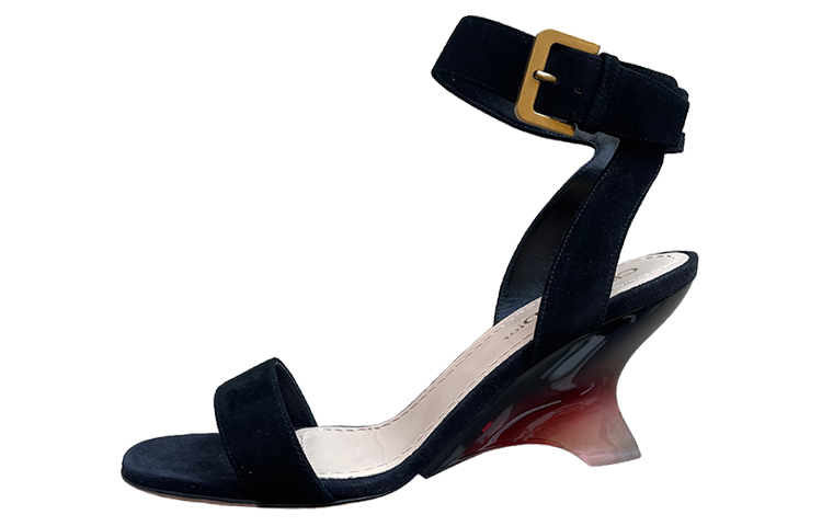 (Women) Dior Open-Toe Buckle Slide Sandals 'Black' KDQ219VVV_S31X
