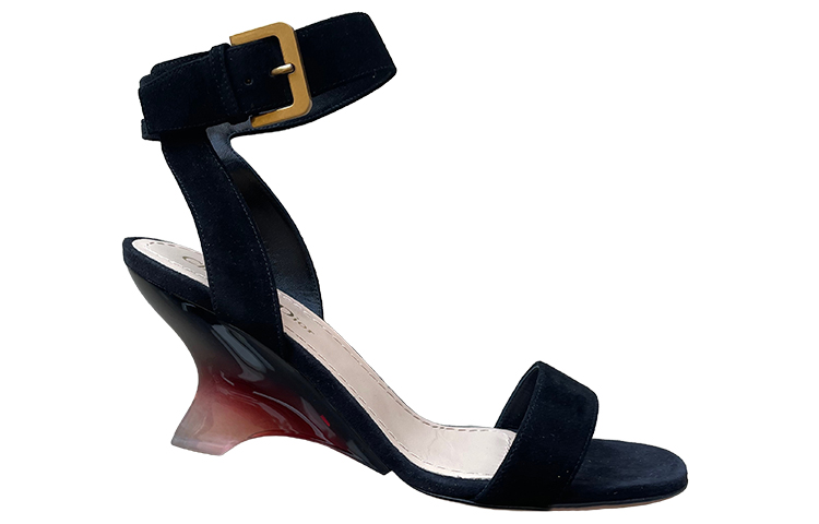 (W) Dior Open-Toe Buckle Slide Sandals 'Black' 圖 2